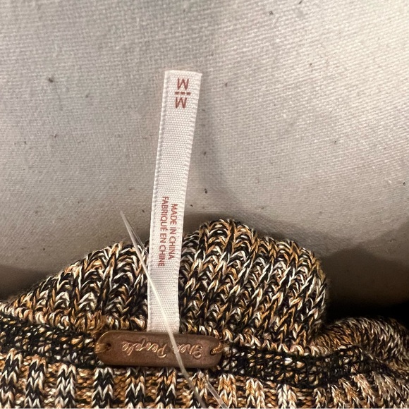 Free People Off-the-Shoulder Knit Sweater - Brown and Cream - Picture 7 of 11